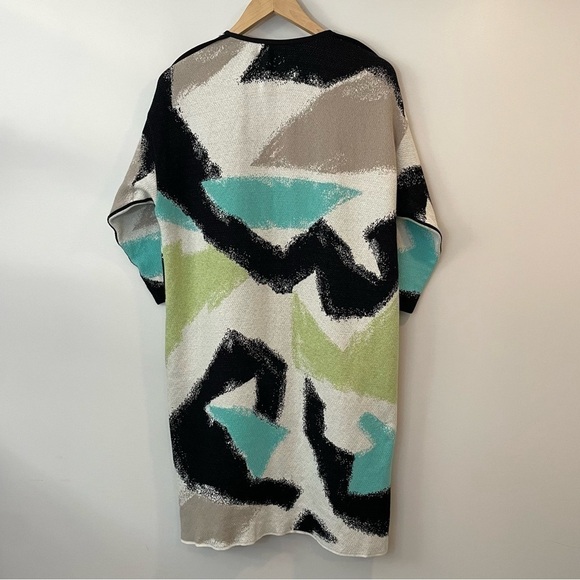 Nic+Zoe Open Longline Cardigan Womens S Colourful Green Blue Half Sleeve - Picture 5 of 11